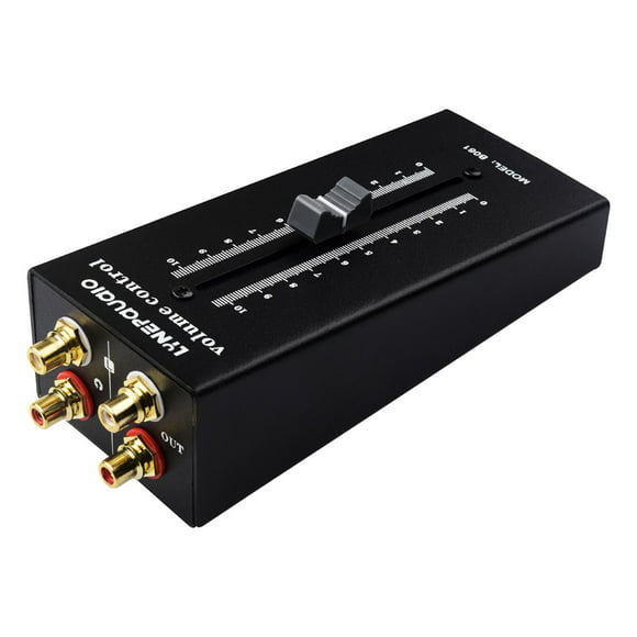 taiqulex Full-Balanced Peaceful PreAmp Active Speaker Stereophonic Volume Controller Color : Black Black